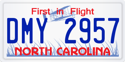 NC license plate DMY2957