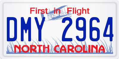 NC license plate DMY2964