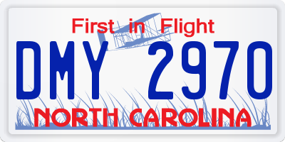 NC license plate DMY2970