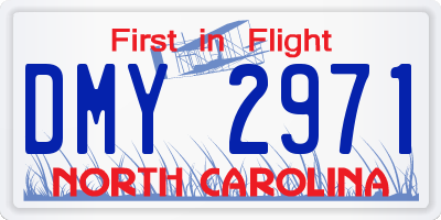 NC license plate DMY2971