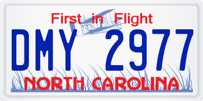 NC license plate DMY2977
