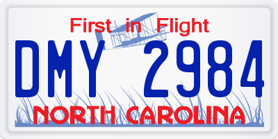NC license plate DMY2984