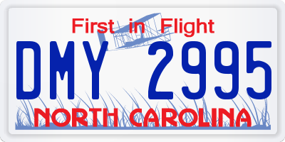 NC license plate DMY2995