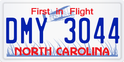 NC license plate DMY3044