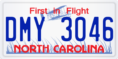 NC license plate DMY3046