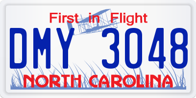NC license plate DMY3048