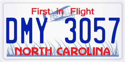 NC license plate DMY3057