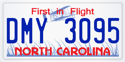 NC license plate DMY3095