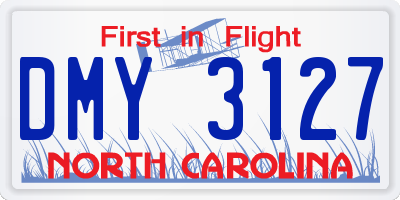NC license plate DMY3127