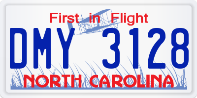 NC license plate DMY3128