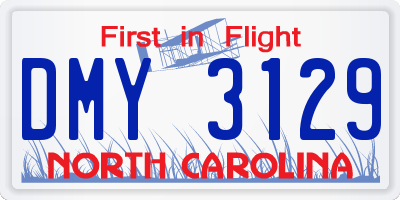 NC license plate DMY3129