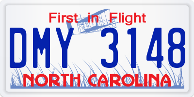 NC license plate DMY3148