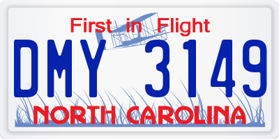NC license plate DMY3149