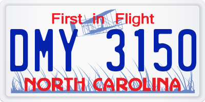 NC license plate DMY3150