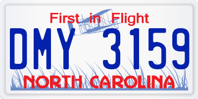 NC license plate DMY3159