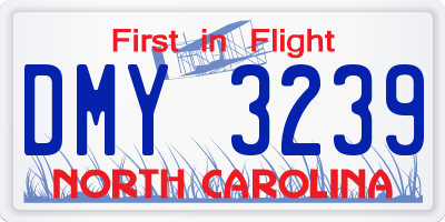 NC license plate DMY3239