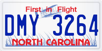 NC license plate DMY3264