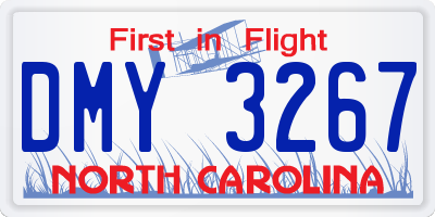 NC license plate DMY3267