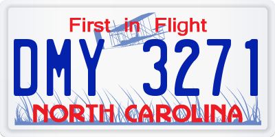 NC license plate DMY3271