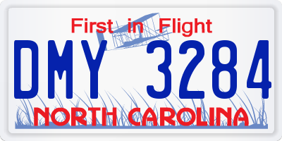 NC license plate DMY3284