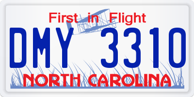 NC license plate DMY3310