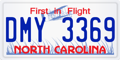 NC license plate DMY3369