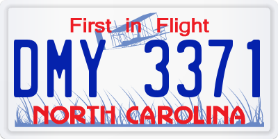 NC license plate DMY3371