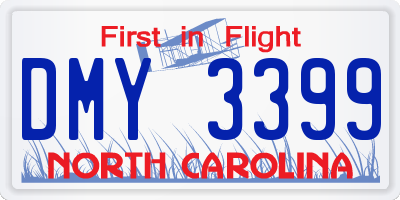 NC license plate DMY3399