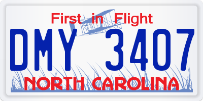 NC license plate DMY3407