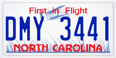 NC license plate DMY3441