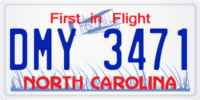 NC license plate DMY3471