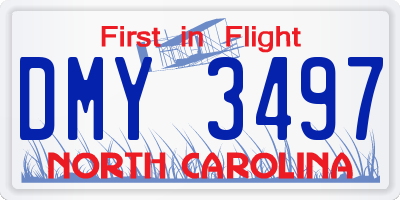 NC license plate DMY3497