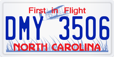 NC license plate DMY3506