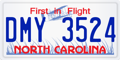 NC license plate DMY3524