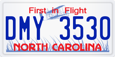 NC license plate DMY3530
