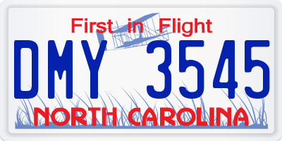 NC license plate DMY3545