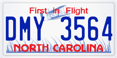 NC license plate DMY3564