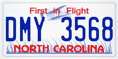 NC license plate DMY3568