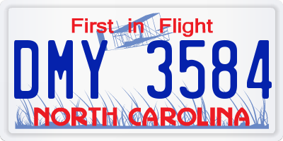 NC license plate DMY3584