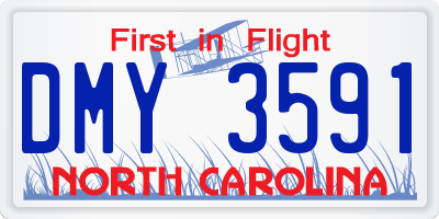 NC license plate DMY3591