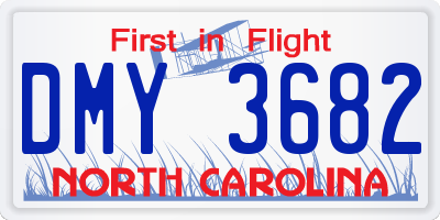 NC license plate DMY3682