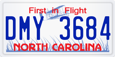NC license plate DMY3684