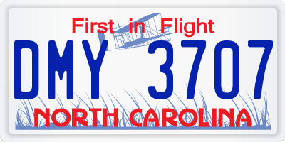 NC license plate DMY3707