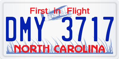 NC license plate DMY3717