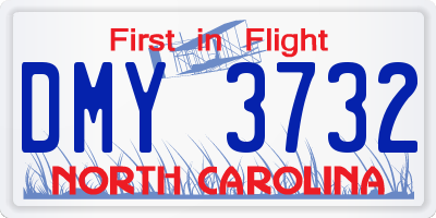 NC license plate DMY3732
