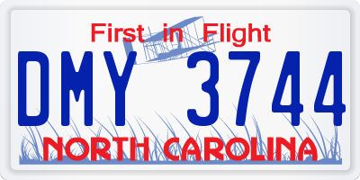 NC license plate DMY3744