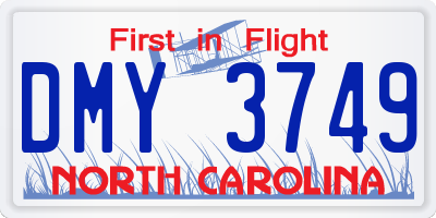 NC license plate DMY3749