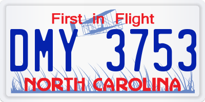 NC license plate DMY3753