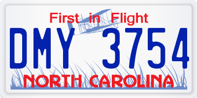 NC license plate DMY3754