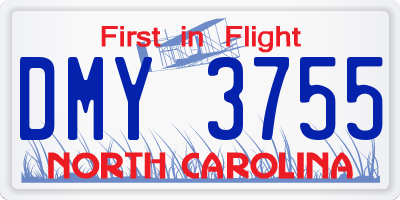 NC license plate DMY3755